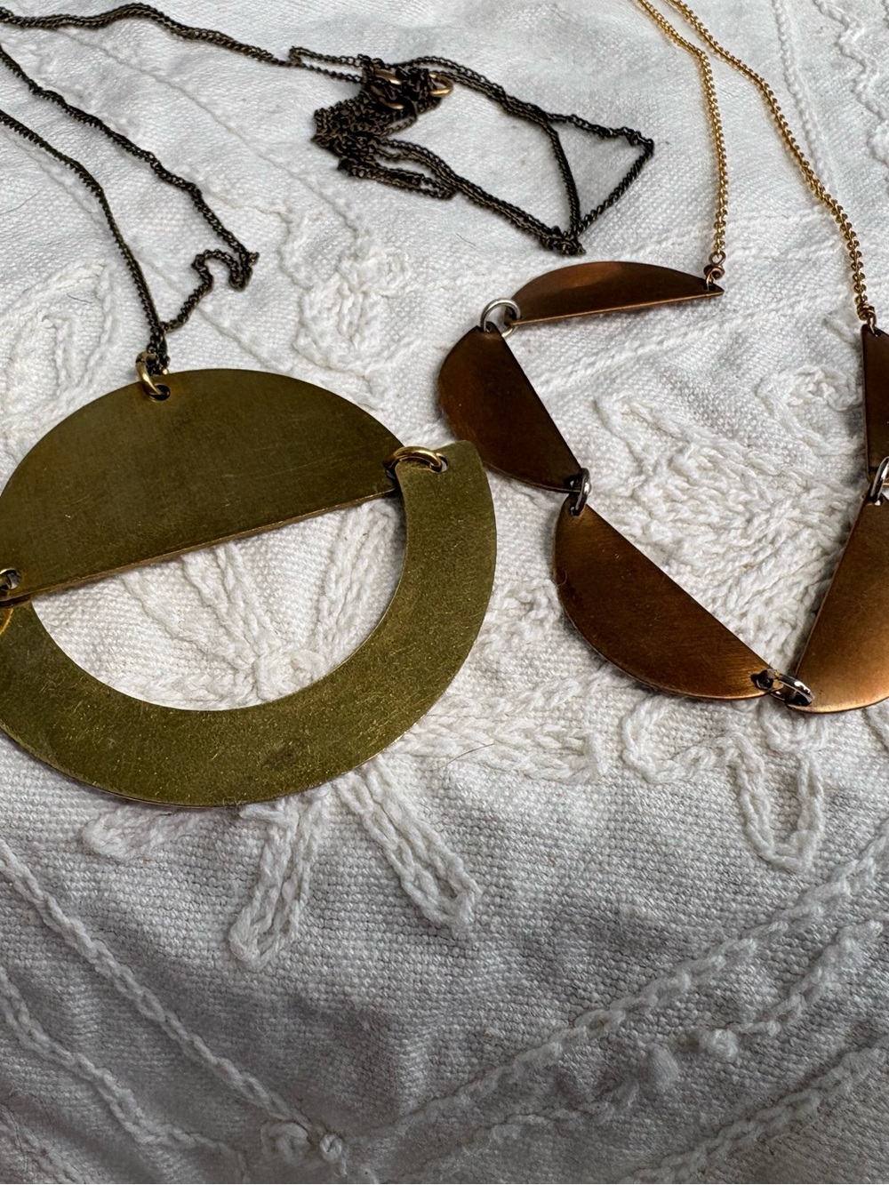 Set of Two Modern Geometric Necklaces